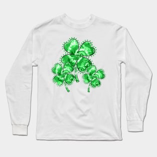 Trio Tie Dye Shamrock Long Sleeve T-Shirt